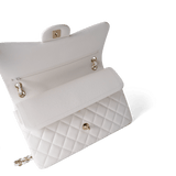 CHANEL Handbag Classic Flap / White White Caviar Quilted Jumbo Classic Flap Light Gold Hardware -Knockoff
