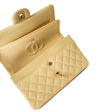 CHANEL Handbag Classic flap / Yellow 21C Yellow Lambskin Quilted Classic Flap Small Light Gold Hardware -Knockoff
