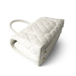 CHANEL Handbag Coco handle / White 21A White Caviar Quilted Coco Handle Small Light Gold Hardware -Knockoff
