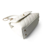 CHANEL Handbag Coco handle / White 21A White Caviar Quilted Coco Handle Small Light Gold Hardware -Knockoff
