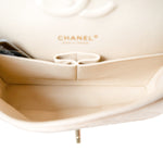 CHANEL Handbag Cream 20C Light Beige Caviar Quilted Classic Flap Medium Light Gold Hardware -Knockoff
