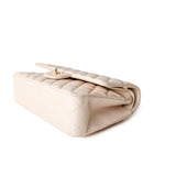 CHANEL Handbag Cream 20C Light Beige Caviar Quilted Classic Flap Medium Light Gold Hardware -Knockoff
