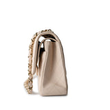 CHANEL Handbag Cream 20C Light Beige Caviar Quilted Classic Flap Medium Light Gold Hardware -Knockoff
