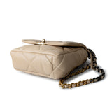 CHANEL Handbag Cream 21B Beige Lambskin Quilted 19 Flap Small Mixed Hardware -Knockoff
