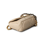 CHANEL Handbag Cream 21B Beige Lambskin Quilted 19 Flap Small Mixed Hardware -Knockoff
