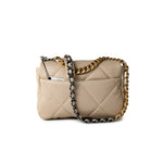 CHANEL Handbag Cream 21B Beige Lambskin Quilted 19 Flap Small Mixed Hardware -Knockoff
