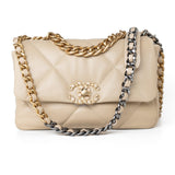 CHANEL Handbag Cream 22S Beige Lambskin Quilted Small 19 Flap Mixed Hardware -Knockoff
