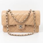 CHANEL Handbag Cream Beige Clair Caviar Quilted Classic Flap Medium Silver Hardware -Knockoff
