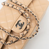 CHANEL Handbag Cream Beige Clair Caviar Quilted Classic Flap Medium Silver Hardware -Knockoff
