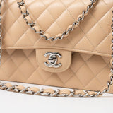 CHANEL Handbag Cream Beige Clair Caviar Quilted Classic Flap Medium Silver Hardware -Knockoff
