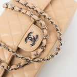 CHANEL Handbag Cream Beige Clair Caviar Quilted Classic Flap Medium Silver Hardware -Knockoff
