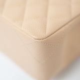 CHANEL Handbag Cream Beige Clair Caviar Quilted Classic Flap Small Silver Hardware -Knockoff
