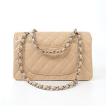 CHANEL Handbag Cream Beige Clair Caviar Quilted Classic Flap Small Silver Hardware -Knockoff
