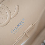 CHANEL Handbag Cream Beige Clair Caviar Quilted Classic Flap Small Silver Hardware -Knockoff
