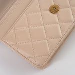 CHANEL Handbag Cream Nude/ Ecru Lambskin Quilted Chain Around Wallet On Chain WOC Aged Gold Hardware -Knockoff
