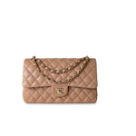 CHANEL Handbag Dark Beige Lambskin Quilted Medium Classic Flap -Knockoff
