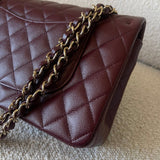 CHANEL Handbag Dark Red/Maroon Caviar Quilted Classic Flap Medium LGHW -Knockoff
