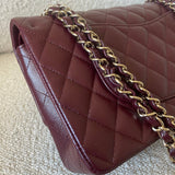 CHANEL Handbag Dark Red/Maroon Caviar Quilted Classic Flap Medium LGHW -Knockoff
