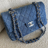 CHANEL Handbag Denim Quilted Single Flap Medium SHW -Knockoff
