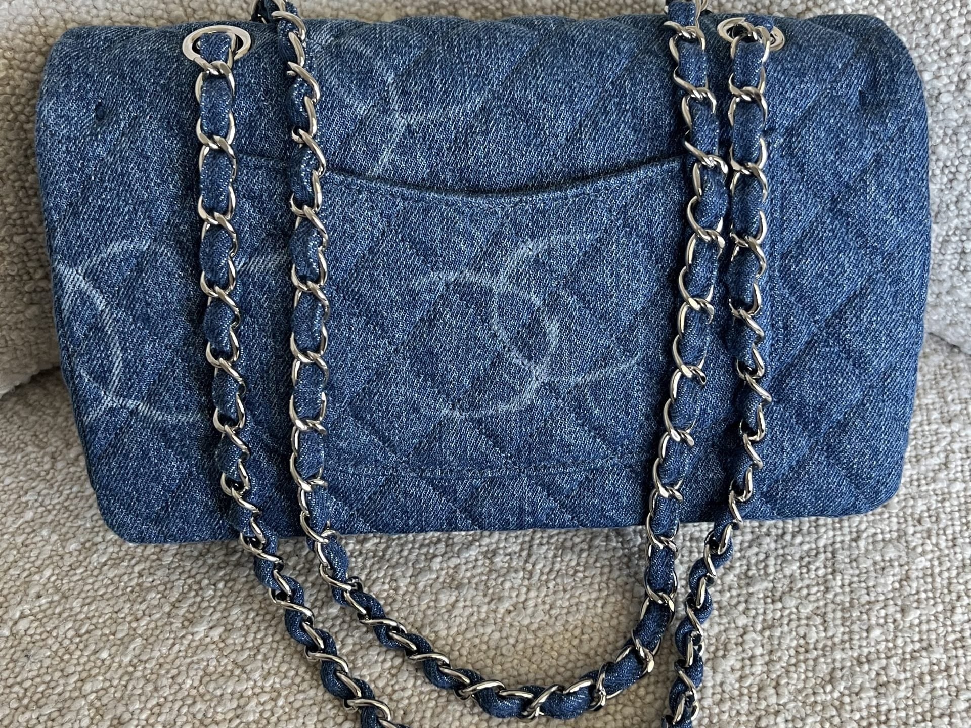 CHANEL Handbag Denim Quilted Single Flap Medium SHW -Knockoff
