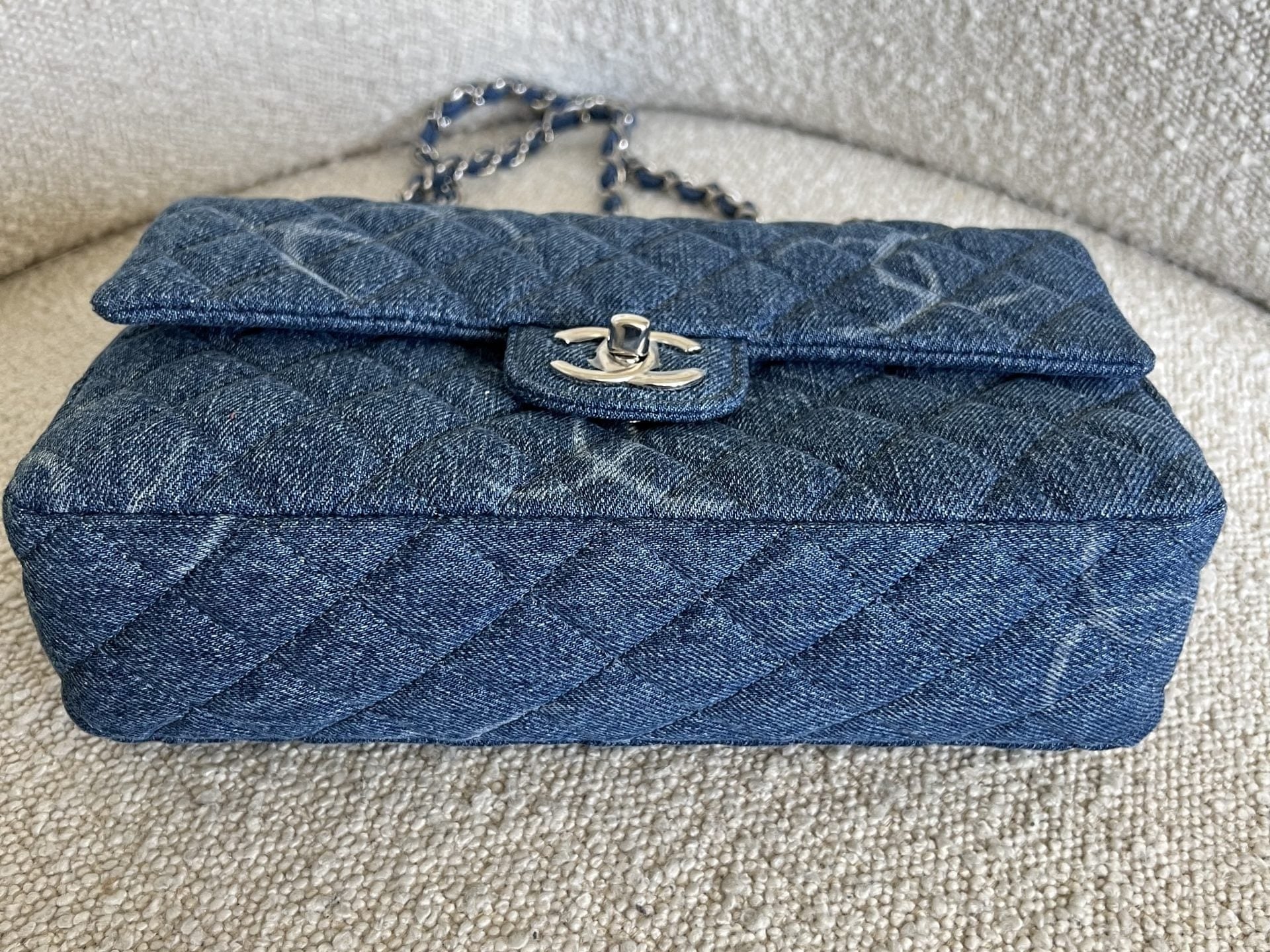 CHANEL Handbag Denim Quilted Single Flap Medium SHW -Knockoff
