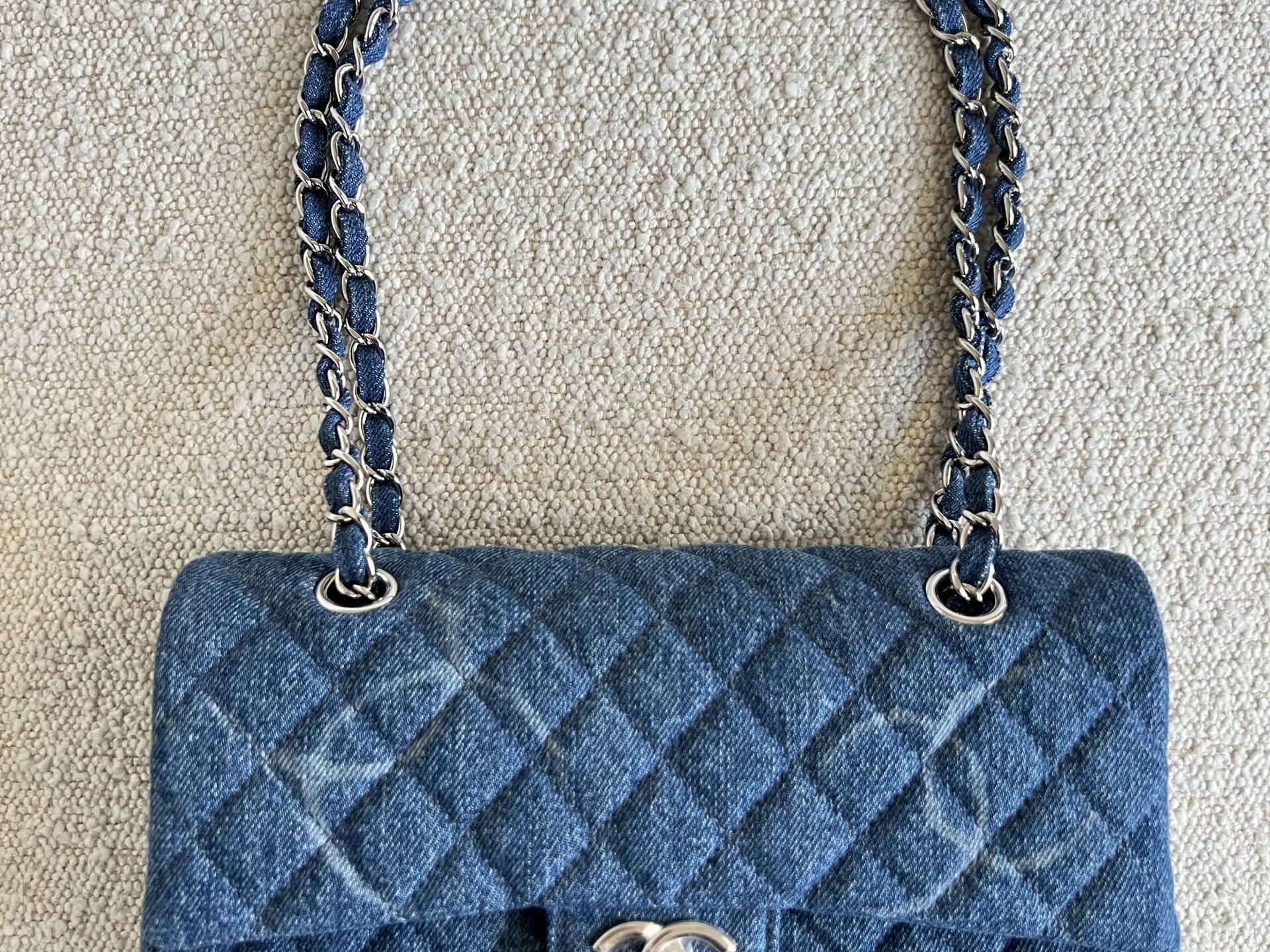 CHANEL Handbag Denim Quilted Single Flap Medium SHW -Knockoff
