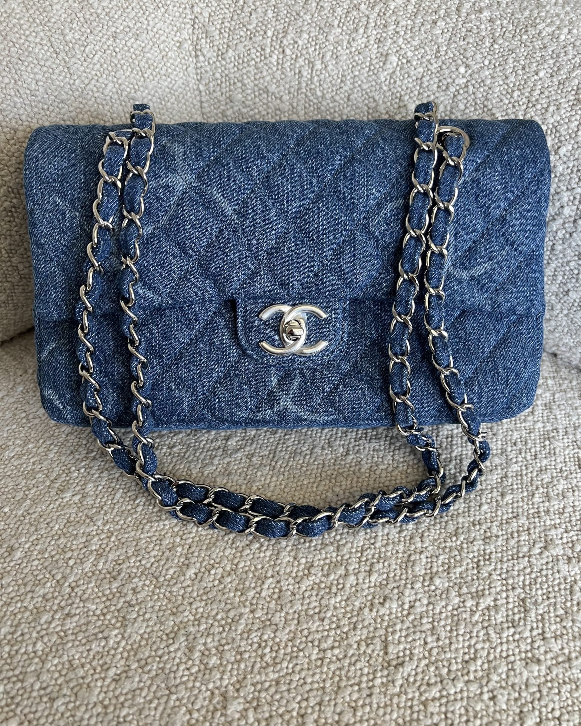 CHANEL Handbag Denim Quilted Single Flap Medium SHW -Knockoff
