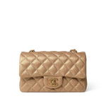 CHANEL Handbag Gold 15C Gold Caviar Quilted Mini Rectangular Flap Antique Gold Hardware -Knockoff
