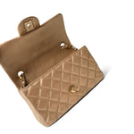 CHANEL Handbag Gold 15C Gold Caviar Quilted Mini Rectangular Flap Antique Gold Hardware -Knockoff
