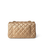 CHANEL Handbag Gold 15C Gold Caviar Quilted Mini Rectangular Flap Antique Gold Hardware -Knockoff
