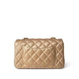 CHANEL Handbag Gold 15C Gold Caviar Quilted Mini Rectangular Flap Antique Gold Hardware -Knockoff
