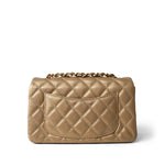 CHANEL Handbag Gold 15C Gold Caviar Quilted Mini Rectangular Flap Antique Gold Hardware -Knockoff
