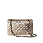 CHANEL Handbag Gold / Classic Flap Gold Metallic Lambskin Quilted Classic Flap Medium Gold / Black -Knockoff
