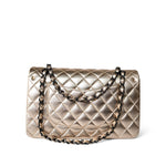 CHANEL Handbag Gold / Classic Flap Gold Metallic Lambskin Quilted Classic Flap Medium Gold / Black -Knockoff
