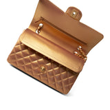 CHANEL Handbag Gold Metallic Gold Iridescent Calfskin Quilted Classic Flap Medium Aged Gold Hardware -Knockoff
