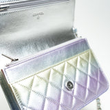 CHANEL Handbag Gradient 21K Gradient Metallic Rainbow Calfskin Quilted Wallet on Chain (WOC) -Knockoff
