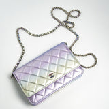 CHANEL Handbag Gradient 21K Gradient Metallic Rainbow Calfskin Quilted Wallet on Chain (WOC) -Knockoff
