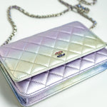 CHANEL Handbag Gradient 21K Gradient Metallic Rainbow Calfskin Quilted Wallet on Chain (WOC) -Knockoff
