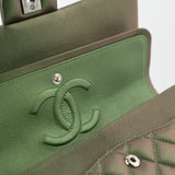 CHANEL Handbag Green 17S Green Iridescent Lambskin Quilted Classic Flap Medium RHW -Knockoff
