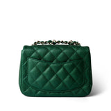 CHANEL Handbag Green 18S Emerald Green Mini Square Single Flap Light Gold Hardware -Knockoff
