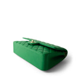 CHANEL Handbag Green 20S Green Lambskin Quilted Classic Flap Medium Light Gold Hardware -Knockoff
