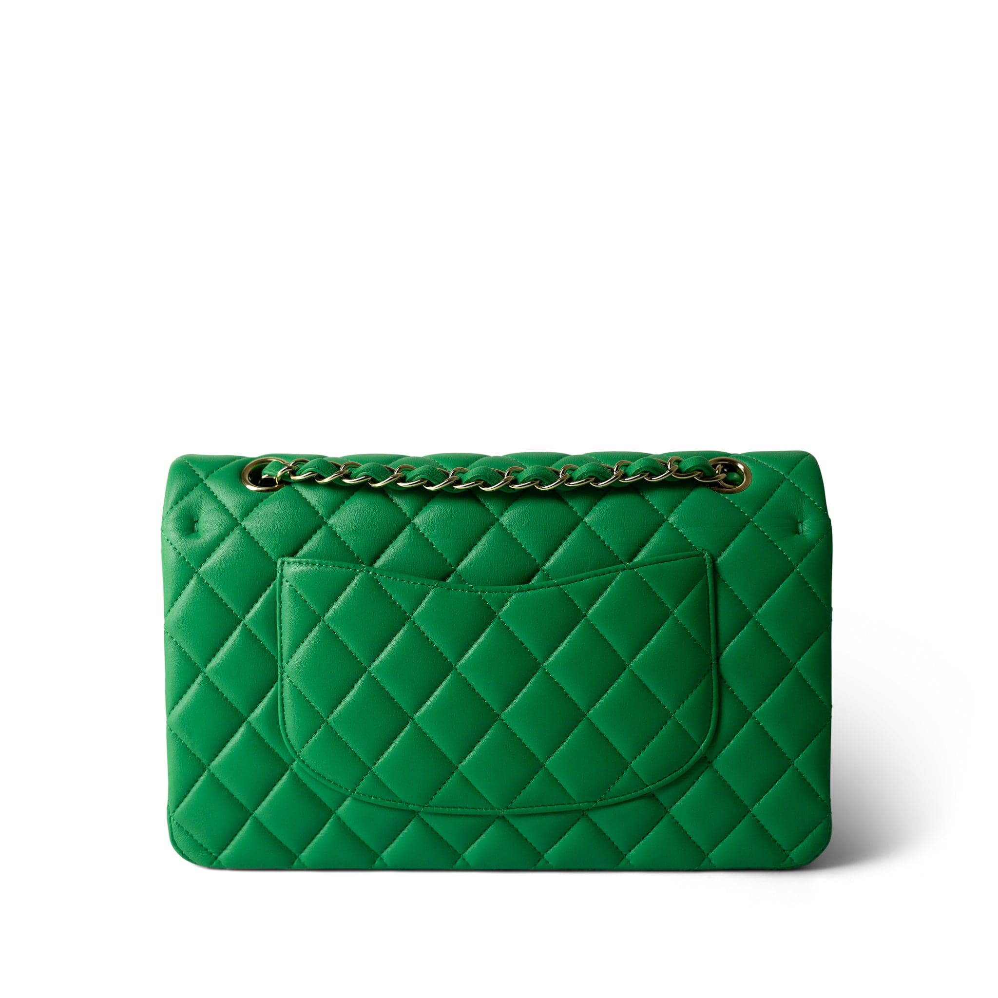 CHANEL Handbag Green 20S Green Lambskin Quilted Classic Flap Medium Light Gold Hardware -Knockoff
