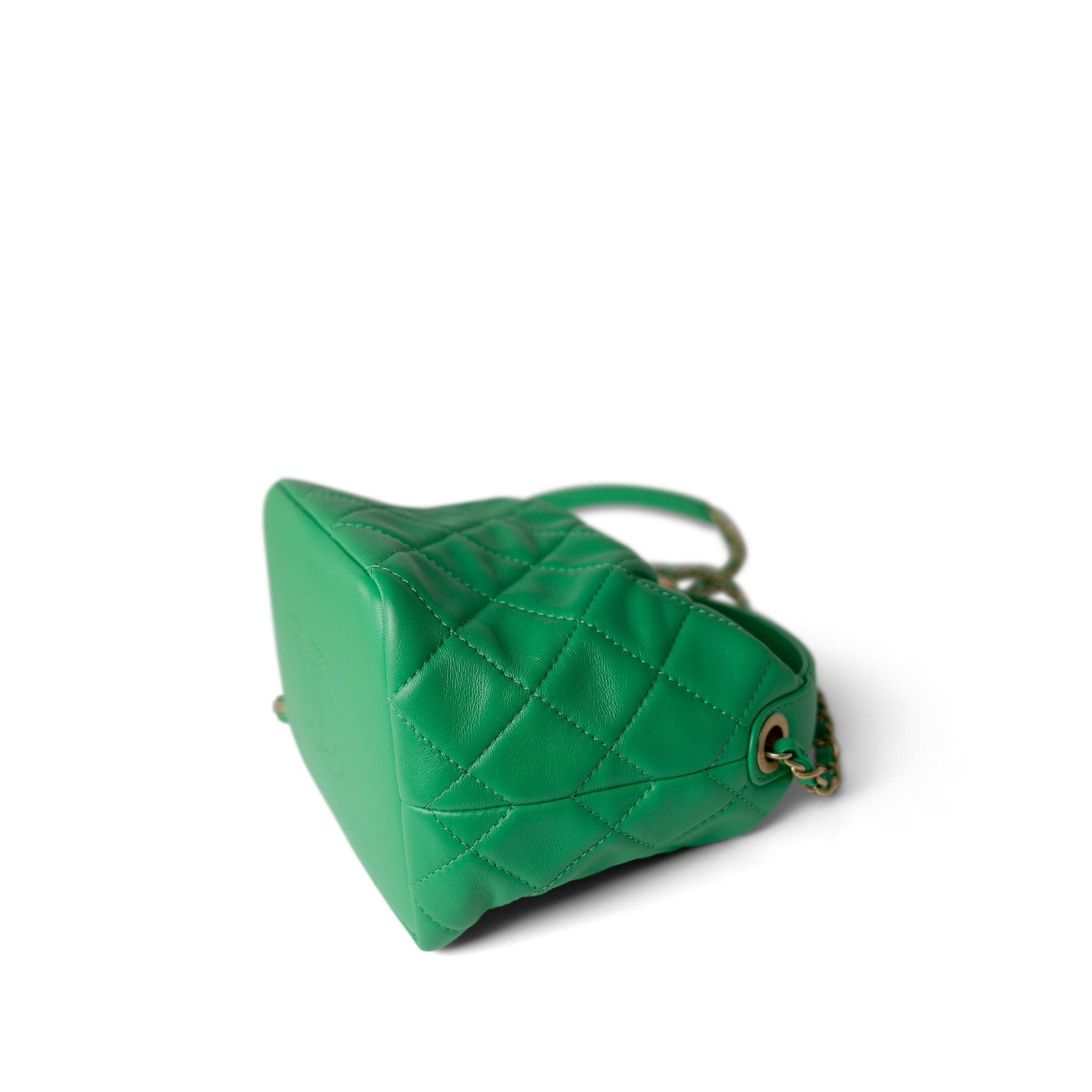 CHANEL Handbag Green 20S Small Perfect Meeting Green Lambskin Quilted Hobo Bag -Knockoff
