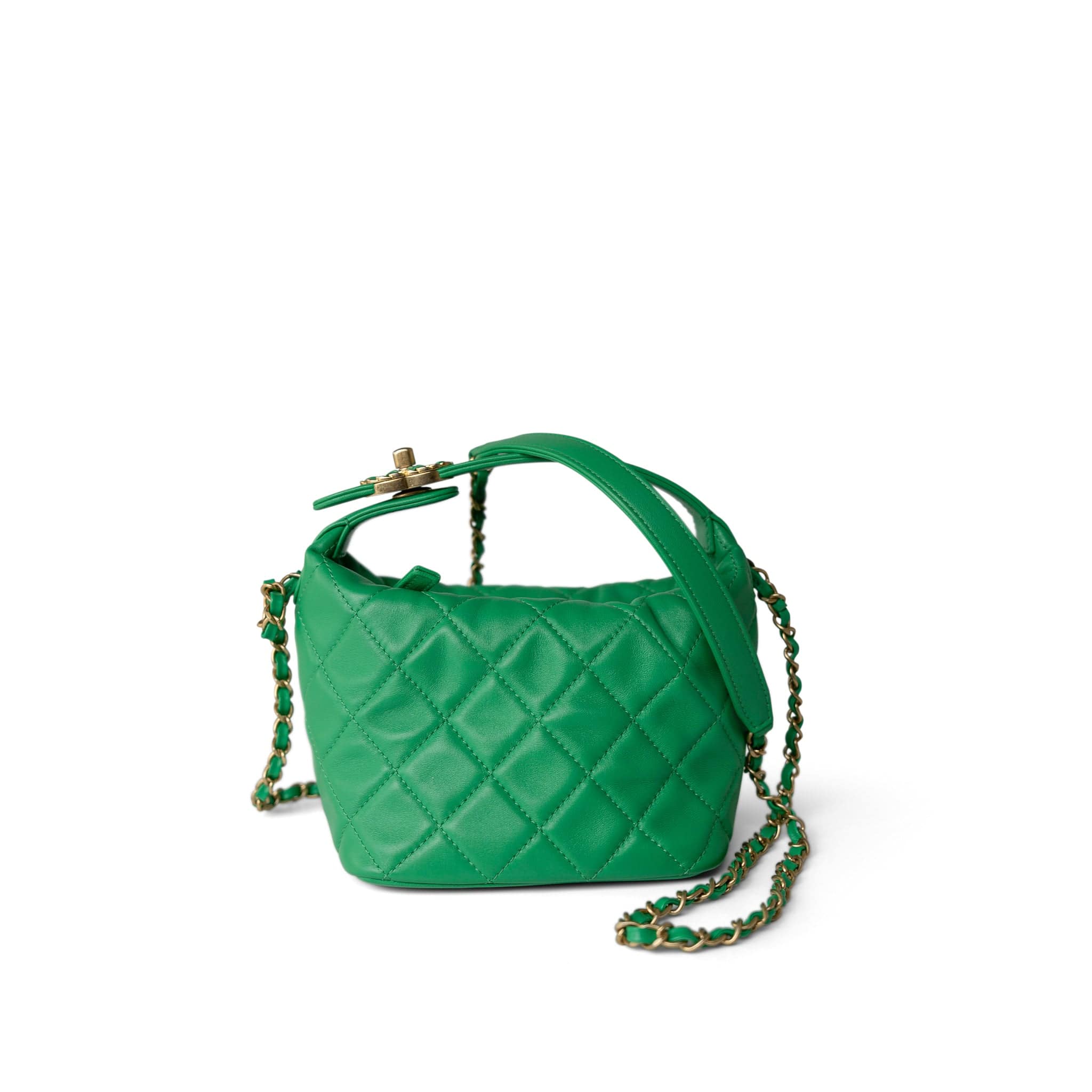 CHANEL Handbag Green 20S Small Perfect Meeting Green Lambskin Quilted Hobo Bag -Knockoff
