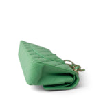 CHANEL Handbag Green 21P Green Caviar Quilted Classic Flap Medium Light Gold Hardware -Knockoff
