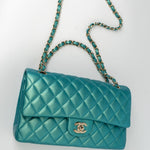 CHANEL Handbag Green 21S Iridescent Green Lambskin Quilted Classic Flap Medium LGHW -Knockoff
