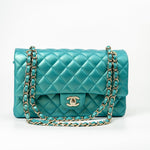 CHANEL Handbag Green 21S Iridescent Green Lambskin Quilted Classic Flap Medium LGHW -Knockoff
