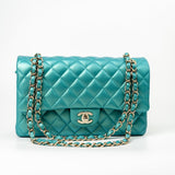 CHANEL Handbag Green 21S Iridescent Green Lambskin Quilted Classic Flap Medium LGHW -Knockoff
