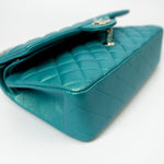 CHANEL Handbag Green 21S Iridescent Green Lambskin Quilted Classic Flap Medium LGHW -Knockoff
