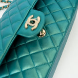 CHANEL Handbag Green 21S Iridescent Green Lambskin Quilted Classic Flap Medium LGHW -Knockoff
